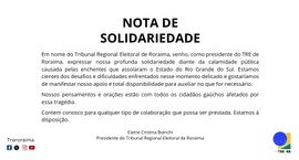 justiça eleitoral roraimense se solidariza com a população do RS
