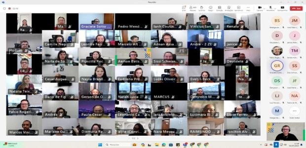 Reunião Videoconferência 01.07.2024 #PraTodosVerem | #PraCegoVer | #Acessibilidade - Na imagem, tela de um computador em formato de ...