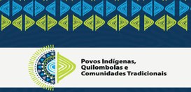 A imagem tem um fundo azul escuro com padrões geométricos repetidos na parte superior. Esses pad...