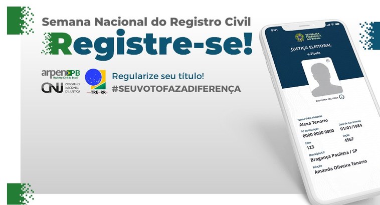 TRE-RR-SEMANA DE REGISTRO CIVIL TRE-RR-SEMANA DE REGISTRO CIVIL