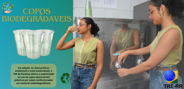 TRE-RR substitui copos plásticos por opção mais sustentável TRE-RR substitui copos plásticos por opção mais sustentável