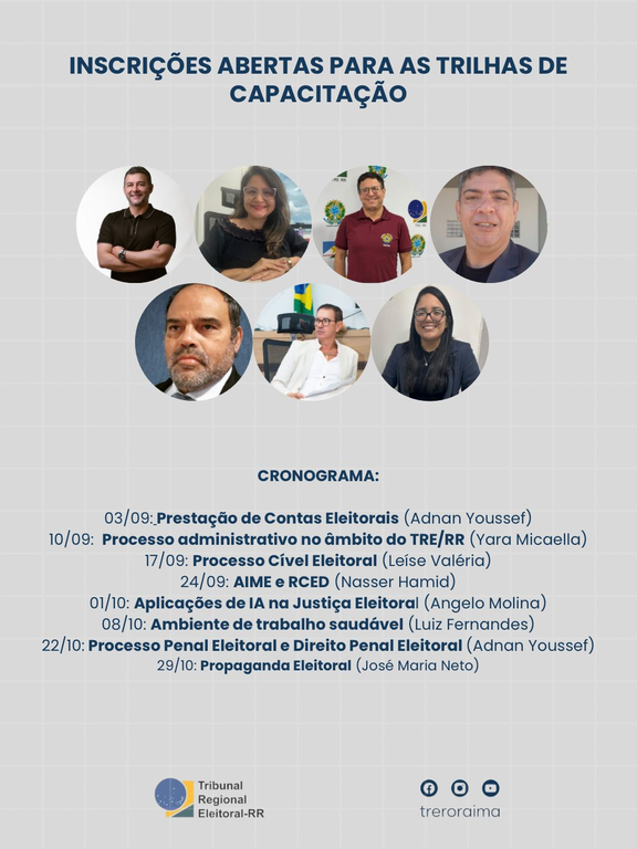 #ParaTodosVerem #ParaCegoVer #Acessibilidade A imagem é um card informativo do TRE-RR com fundo ...