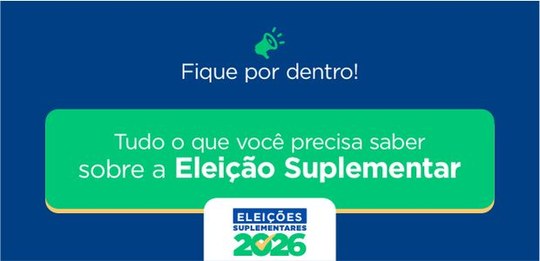 Card informativo com fundo azul. No topo, há um ícone de sino e a frase “Fique por dentro!”. Ao ...