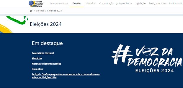 Nova página Eleições 2024