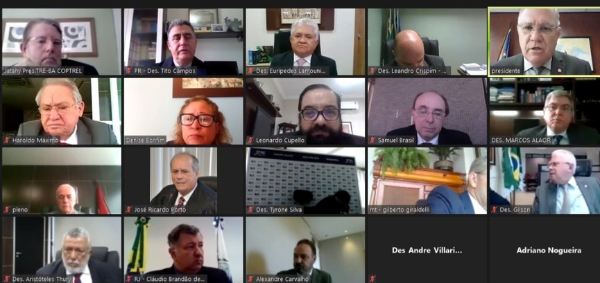 Presidentes dos Tribunais Eleitorais participam de reunião virtual Presidentes dos Tribunais Eleitorais participam de reunião virtual